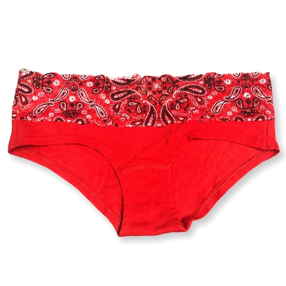 NEW VS PINK Red “Bandana” Hipster Panty XS